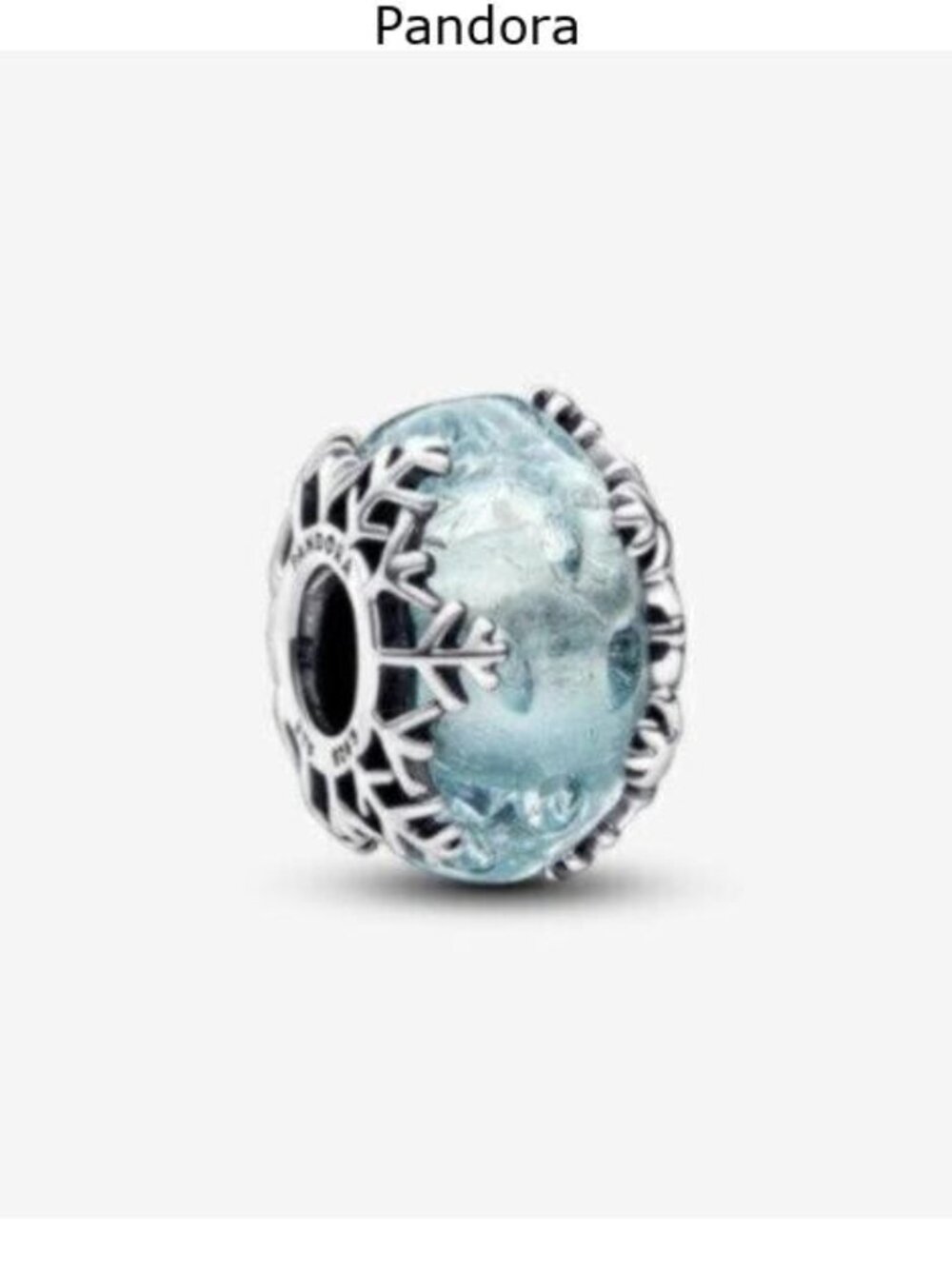 Pandora Light Blue Snowflake Glass Charm